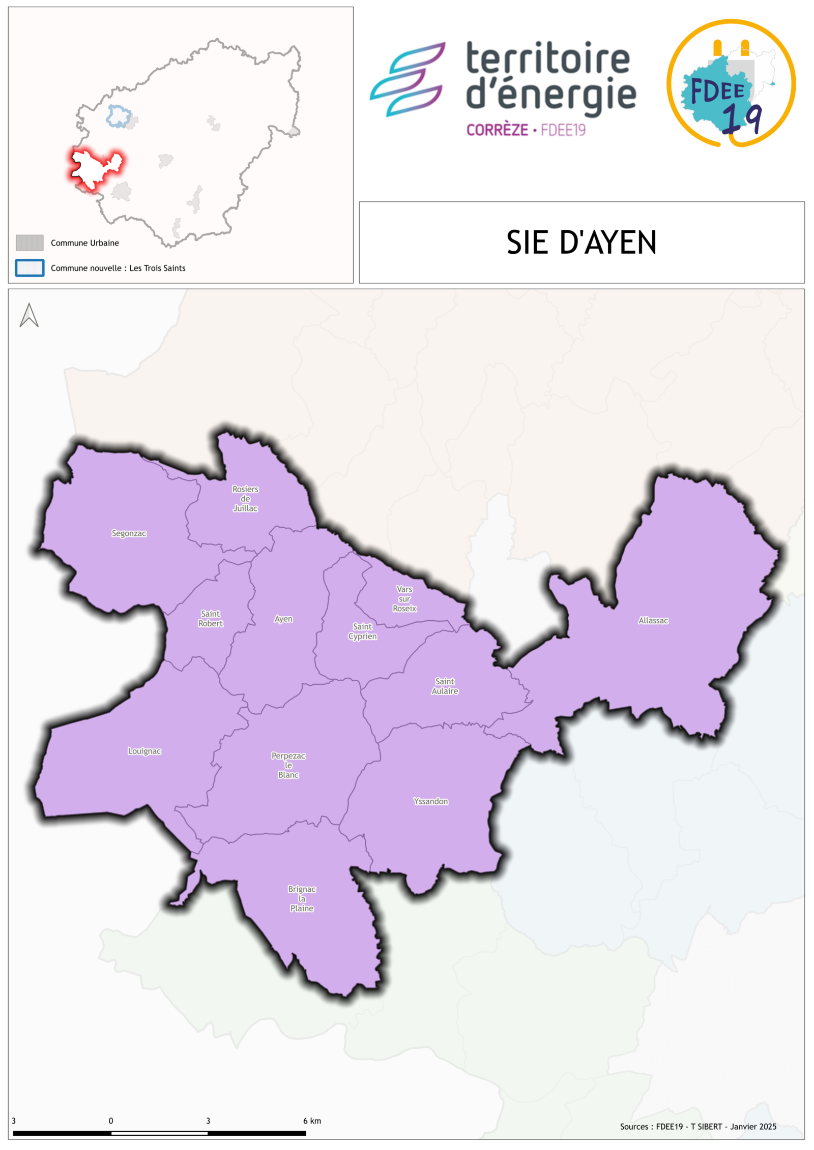Carte secteur d'&eacute;nergie d'Ayen