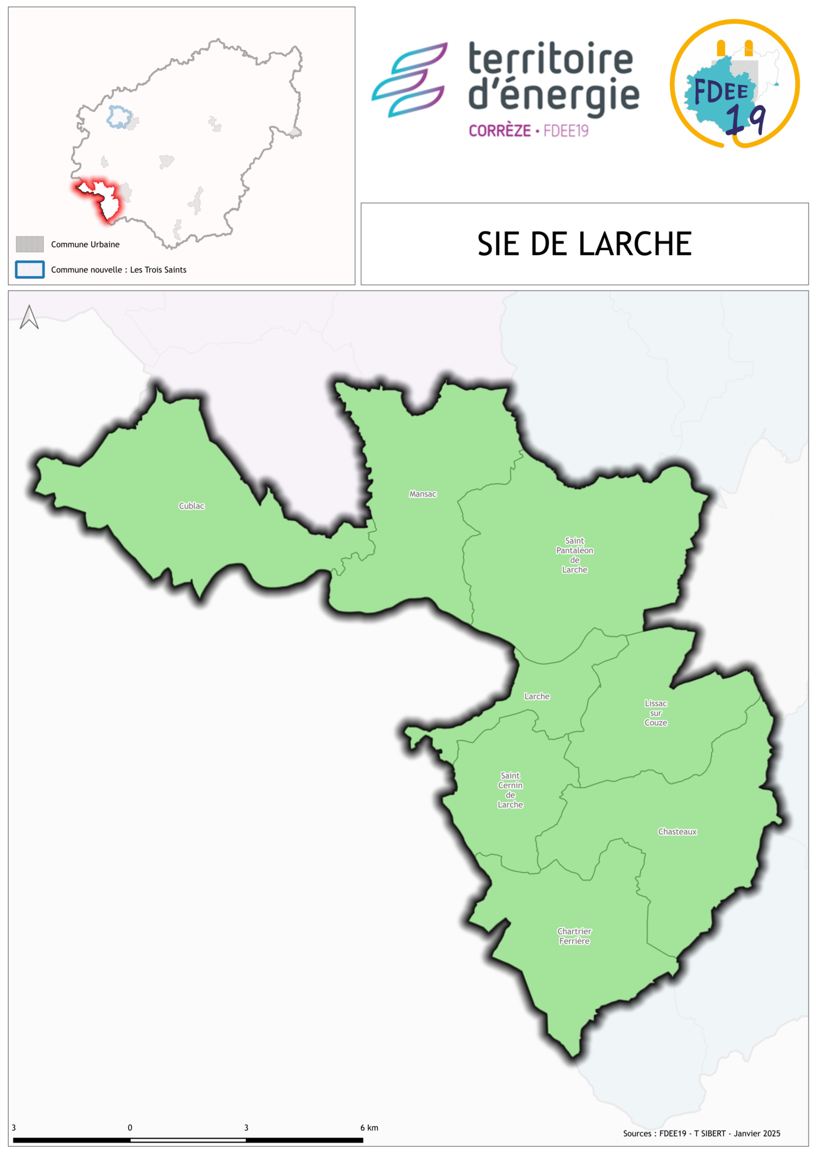 Carte secteur d'&eacute;nergie de Larche